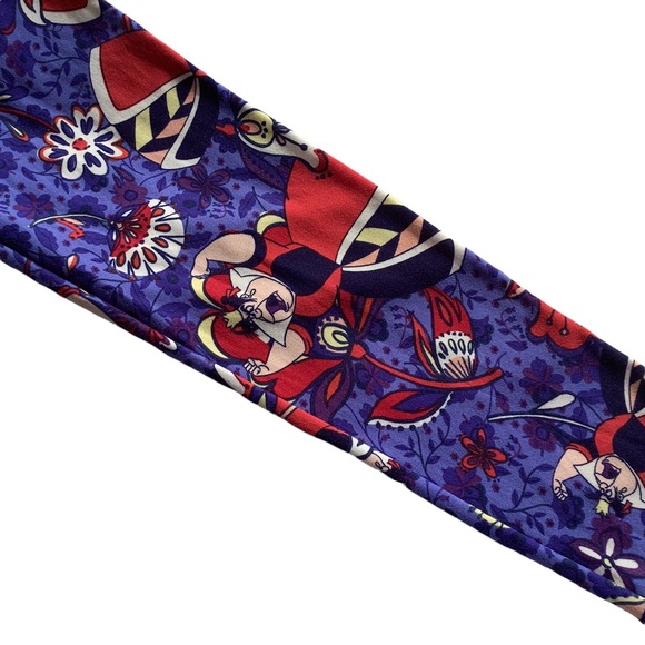 LulaRoe Disney Queen of Hearts OS Leggings Pants Alice in Wonderland - Picture 7 of 7